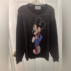 Disney Heritage USA Vintage RARE Black Mickey Mouse Sweater for Men M